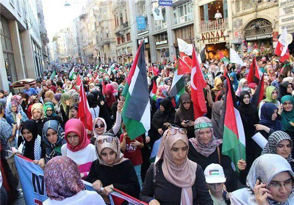 تجمع انجمن های ترکیه&zwnj;ای و فلسطینی در مسجد الفاتح استانبول