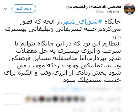 انتقاد محسن هاشمی به تشریفاتی و تبلیغاتی بودن شورای شهر
