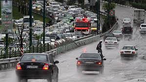 ترافیک سنگین در معابر شمالی شهر تهران در پی بارش باران