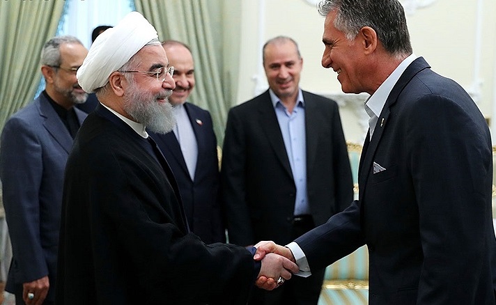 بازتاب دیدار روحانی و تیم ملی فوتبال در روسیه