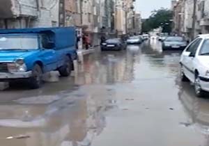 فیلمی از آبگرفتگی معابر در شهرک گلستان