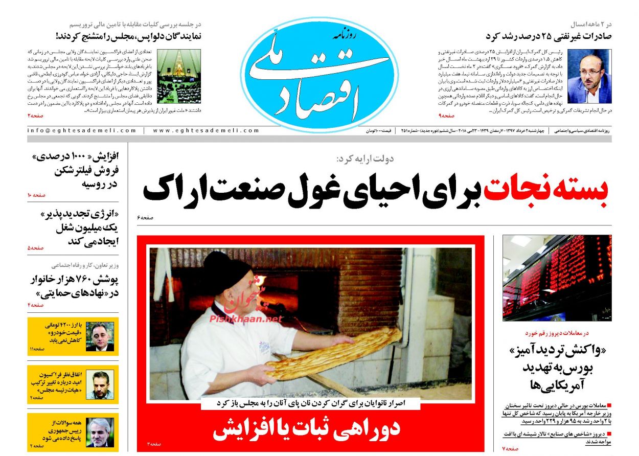 صفحه نخست روزنامه های اقتصادی 2 خردادماه صفحه نخست روزنامه های اقتصادی 2 خردادماه