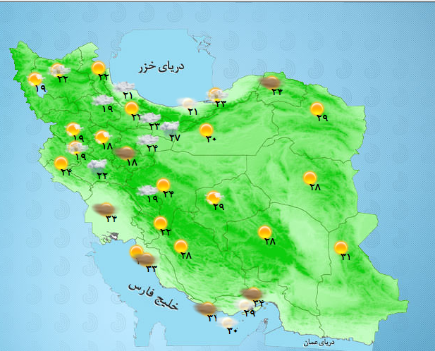 رگبار و وزش باد شدید در برخی مناطق کشور +جدول