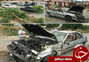 مصدومیت یک نفر براثر واژگونی خودرو در خرم آباد+عکس