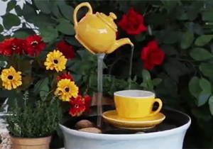 روش ساخت حوضچه ای مینیاتوری با یک قوری +فیلم