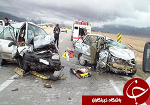 مصدومیت ۷ نفر بر اثر تصادف دو دستگاه خودرو سواری در پلدختر+عکس
