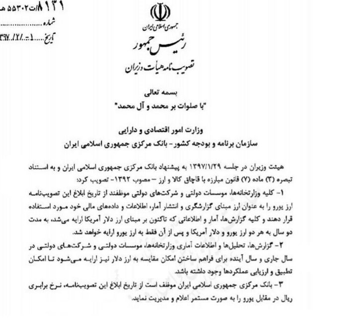 حذف دلار از سیستم گزارشگری گمرک کلید خورد+ جدول حذف دلار از سیستم گزارشگری گمرک کلید خورد+ جدول