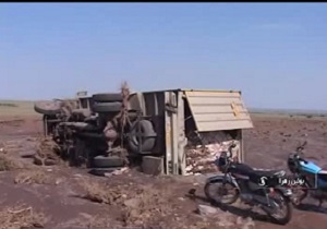 بلایی که سیل ویرانگر بر سر روستای آقچه مزار بوئین زهرا آورد + فیلم