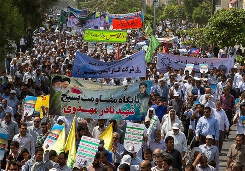 فریاد &laquo;مرگ بر آمریکا و مرگ بر اسرائیل&raquo; در بوشهر طنین انداز شد