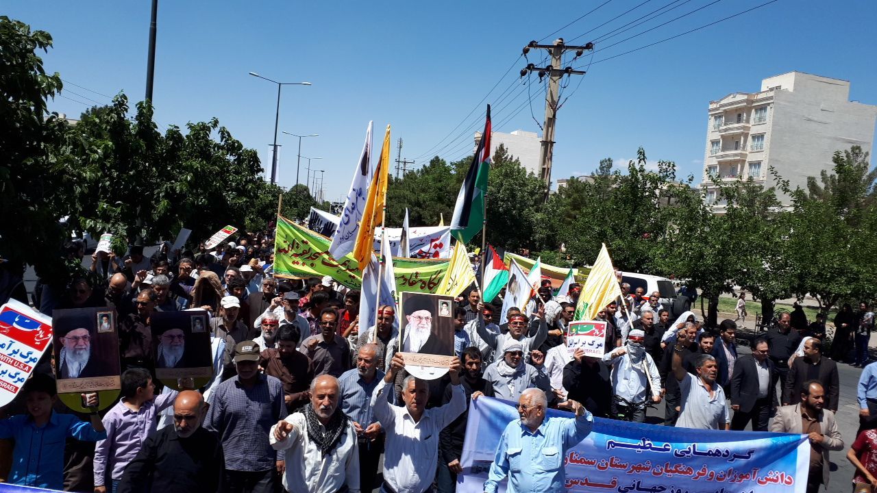 بازهم حضور پررنگ سمنانی های ولایت مدار در راهپیمایی روز قدس