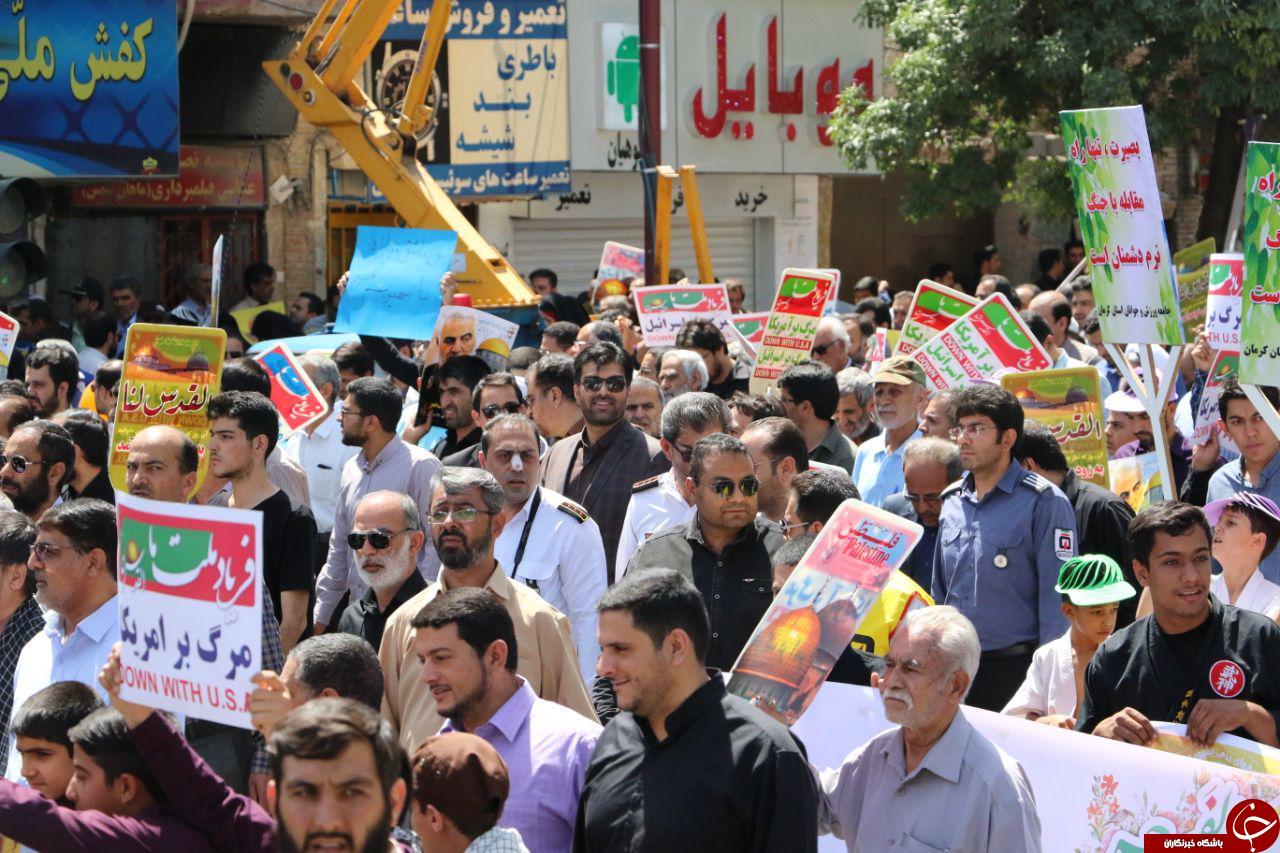جلوه هایی از حضور جامعه ورزش کرمان در راهپمایی روز قدس + تصاویر