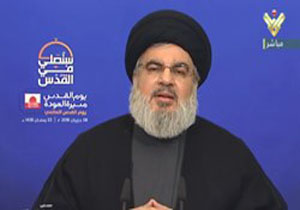 سید حسن نصرالله: امام خمینی (ره) روز قدس را يک روز جهانی برای همبستگی جهانیان نامید