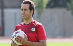 حضور علی کریمی در ورزشگاه سردار جنگل رشت برای  تست پیش فصل سپیدرود