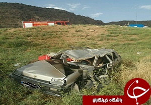 مصدومیت ۳ نفر براثر واژگونی خودرو درمحور خرم آباد- الشتر+عکس