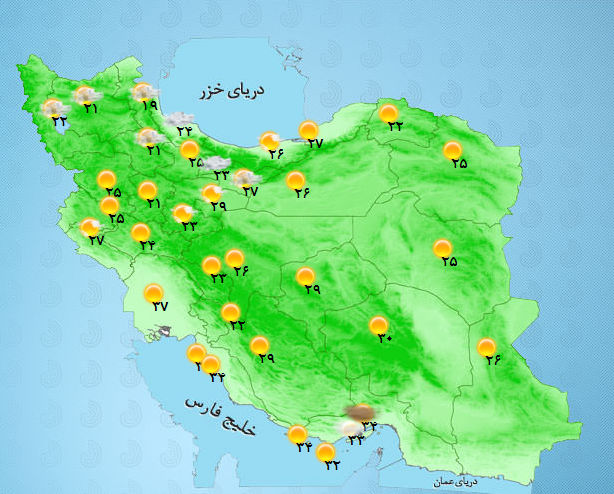 افزیش نسبی دما در غالب مناطق کشور/3 استان منتظر گردوخاک باشند+جدول
