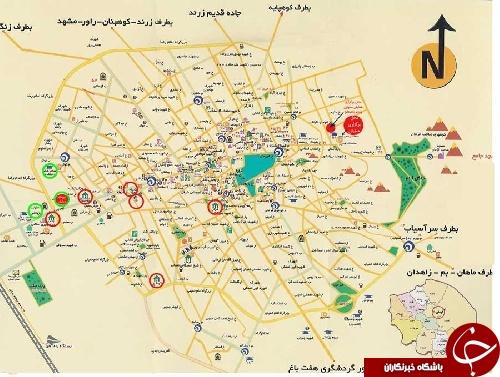 دانلود نقشه شهر کرمان به صورت پی دی اف با جزئیات