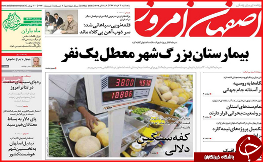 نیم صفحه نخست روزنامه های استانی؛