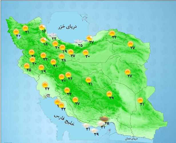 افزایش دما در شمال و شمال شرق کشور+جدول