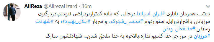 مرزبانان گلوله خوردند تا ما گل نخوریم.