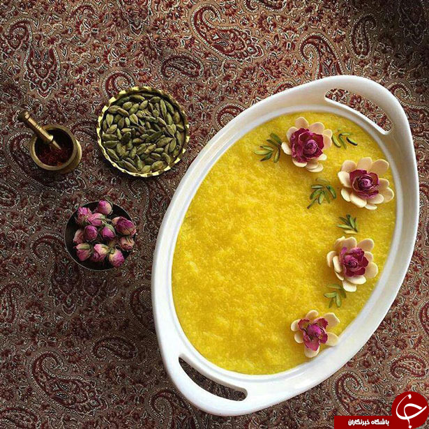 تزیین شله زرد با گل محمدی +تصاویر
