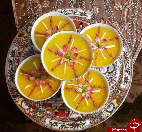 تزیین شله زرد با گل محمدی +تصاویر
