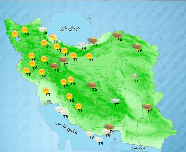 رگبار باران و رعد و برق در نوار شمالی+ جدول