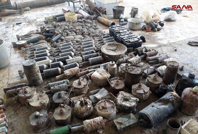 انبار عظیم سلاحهای تروریستها در جنوب دمشق شناسایی شد+عکس