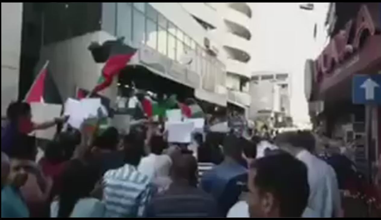 تظاهرات در نابلس در حمایت از نوار غزه
