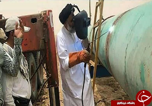 جوشکاری امام جمعه خرمشهر در گرمای ۵۰ درجه
