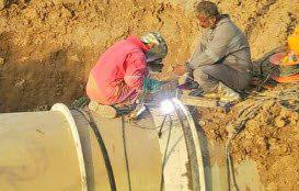 تلاش شبانه&lrm;روزی متخصصان سازندگی سپاه برای آبرسانی بهتر به خرمشهر و آبادان