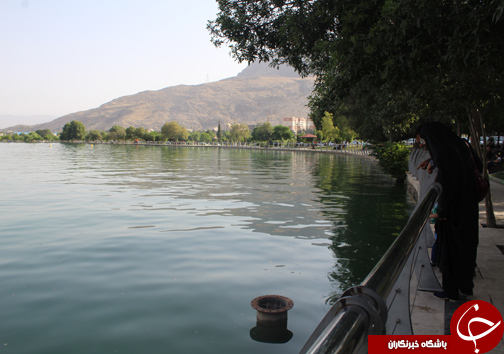 حضور گردشگران در کنار دریاچه کیو خرم آباد به روایت تصویر