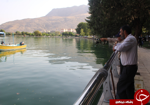 حضور گردشگران در کنار دریاچه کیو خرم آباد به روایت تصویر