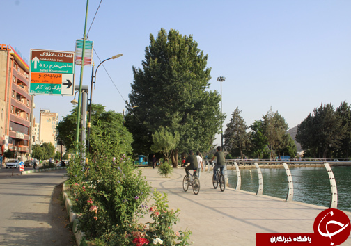 حضور گردشگران در کنار دریاچه کیو خرم آباد به روایت تصویر