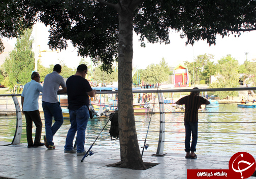 حضور گردشگران در کنار دریاچه کیو خرم آباد به روایت تصویر