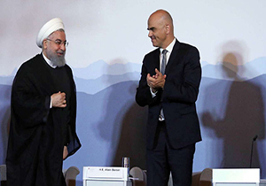 خوشامدگویی فارسی رئیس جمهور سوئیس به روحانی + فیلم