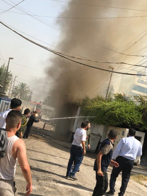سفارت افغانستان در بغداد طعمه حریق شد