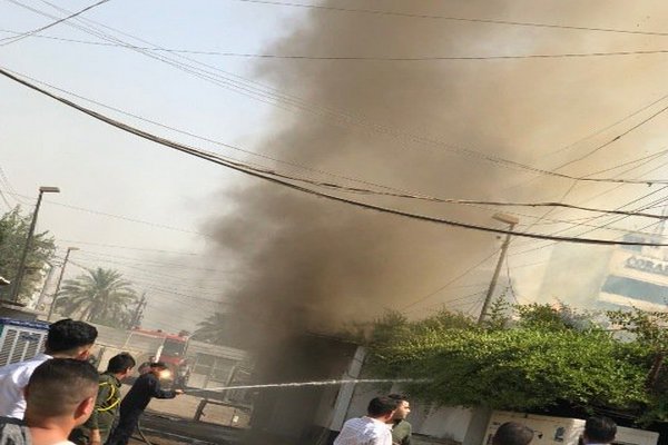 سفارت افغانستان در بغداد طعمه حریق شد