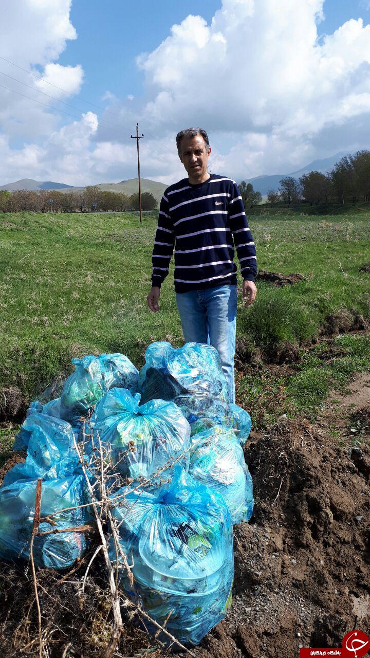 جمع&zwnj;آوری زباله رودخانه توسط شهروند تویسرکانی + تصاویر