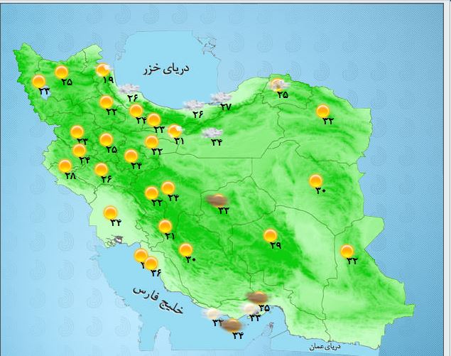 دمای ۴۹ درجه وبالاتر برای خوزستانی ها/گرد و غبار مهمان شرق کشور می&zwnj;شود