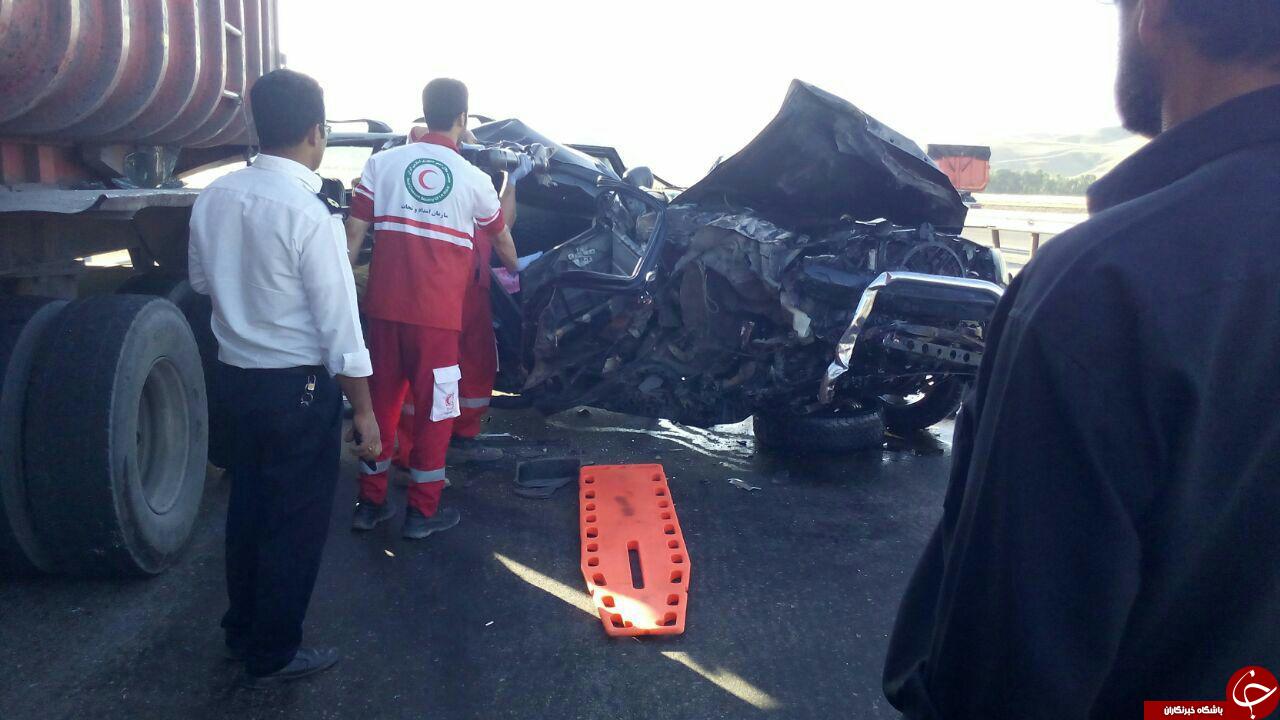 تصادف مرگبار کاپرا با تریلی در جاده زنجان &ndash; تبریز + تصاویر