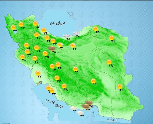 رعد و برق در برخی استان خای کشور+ جدول