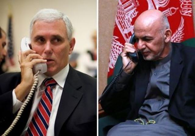 گفتگوی تلفنی اشرف غنی و مایک پنس درباره روند صلح افغانستان
