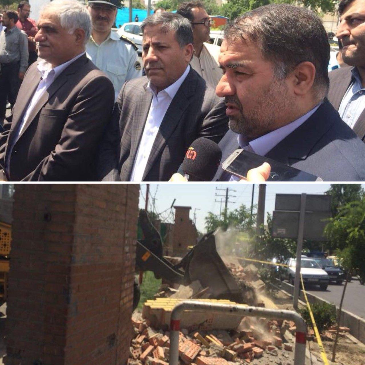 دیوار پادگان جی تخریب شد/ اختصاص هزار متر از زمین&zwnj;های پادگان برای خروج استاد معین از بن&zwnj;بست