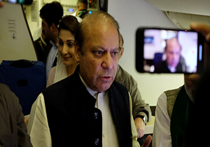 بازداشت نواز شریف هنگام بازگشت به پاکستان توسط سازمان ضد اختلاس + فیلم