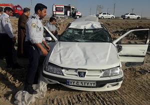 واژگونی خودرو پژو پارس در خرمشهر