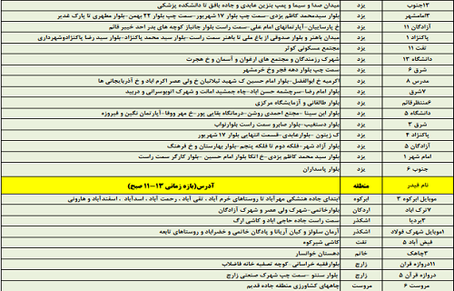 زمانبندی قطعی برق در استان یزد+لیست