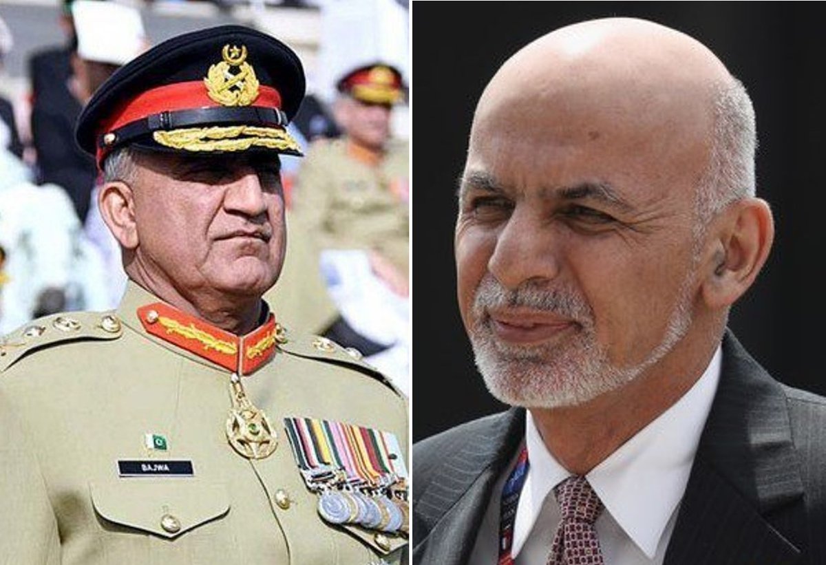 گفتگوی تلفنی اشرف غنی و رئیس ستاد ارتش پاکستان