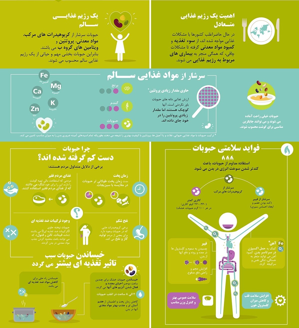 خواص درمانی شگفت انگیز حبوبات برای سلامتی + اینوگرافی