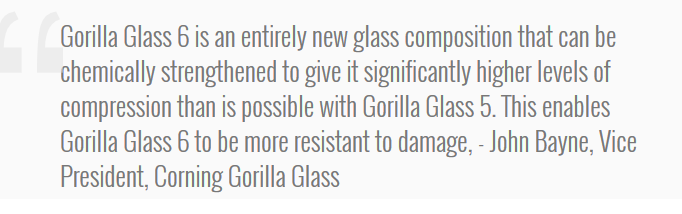 شرکت کورنینگ نسخه ششم Gorilla Glass خود را معرفی کرد +تصویر
