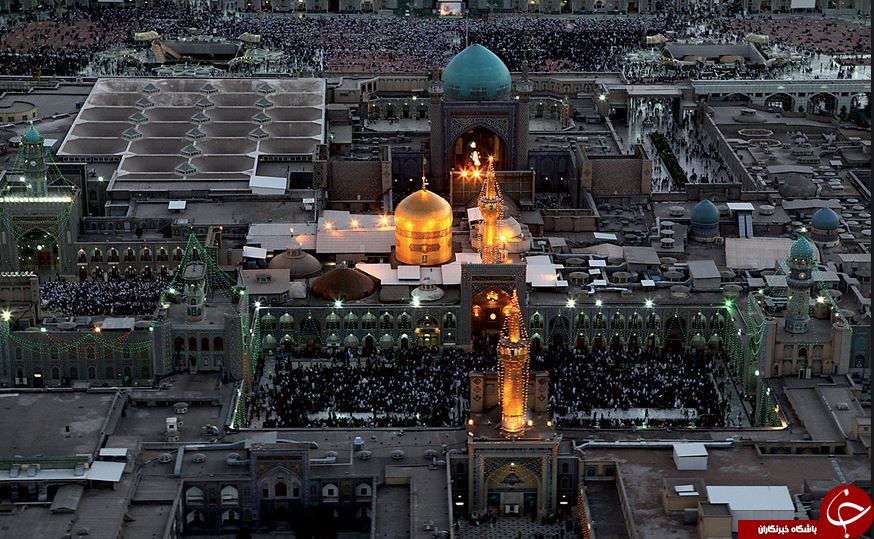 حرم امام رضا و اطراف آن از نمای بالا